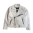 LEATHER BIKER JACKET WHITE