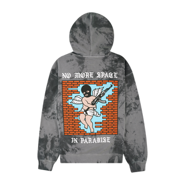 NO MORE SPACE TIE DYE HOODIE BLACK