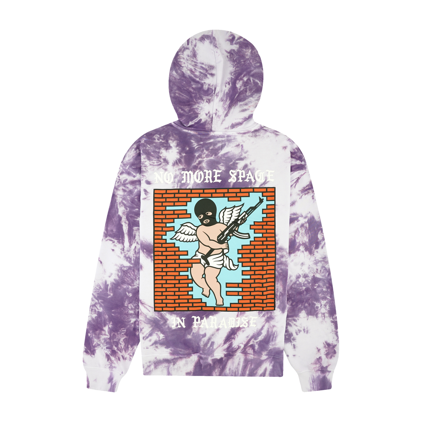 NO MORE SPACE TIE DYE HOODIE PURPLE
