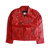 LEATHER BIKER JACKET RED
