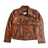 LEATHER BIKER JACKET BROWN