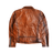 LEATHER BIKER JACKET BROWN