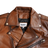 LEATHER BIKER JACKET BROWN