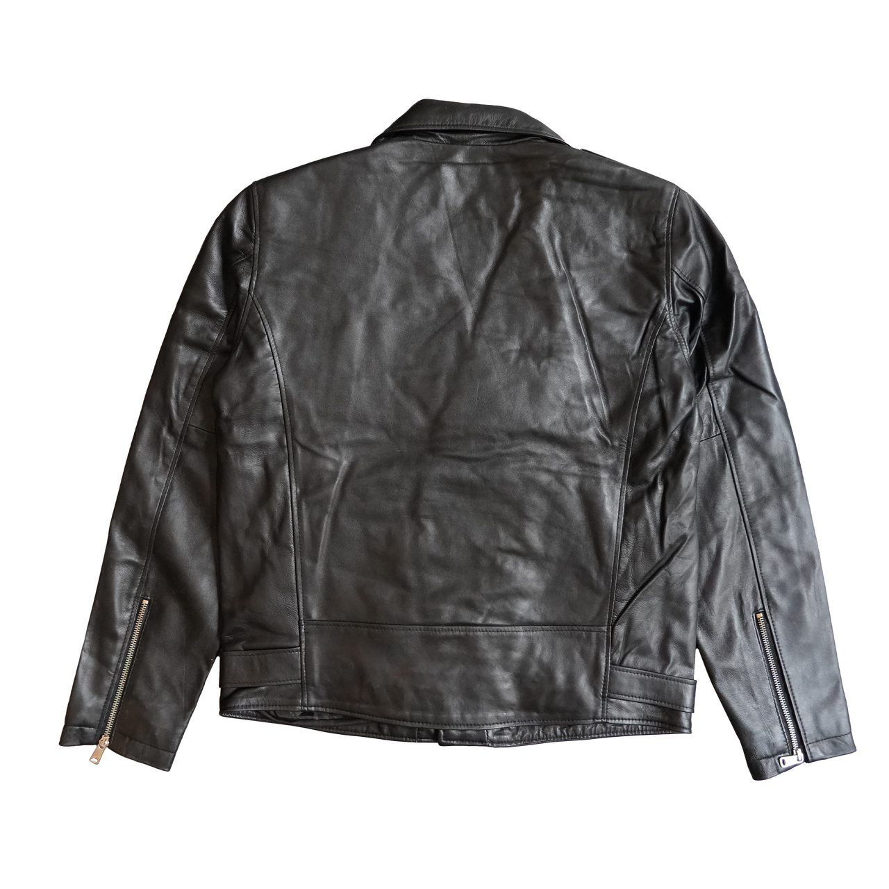 LEATHER BIKER JACKET BLACK