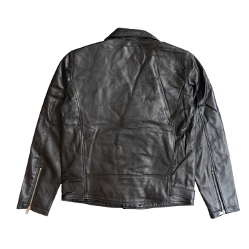 LEATHER BIKER JACKET BLACK