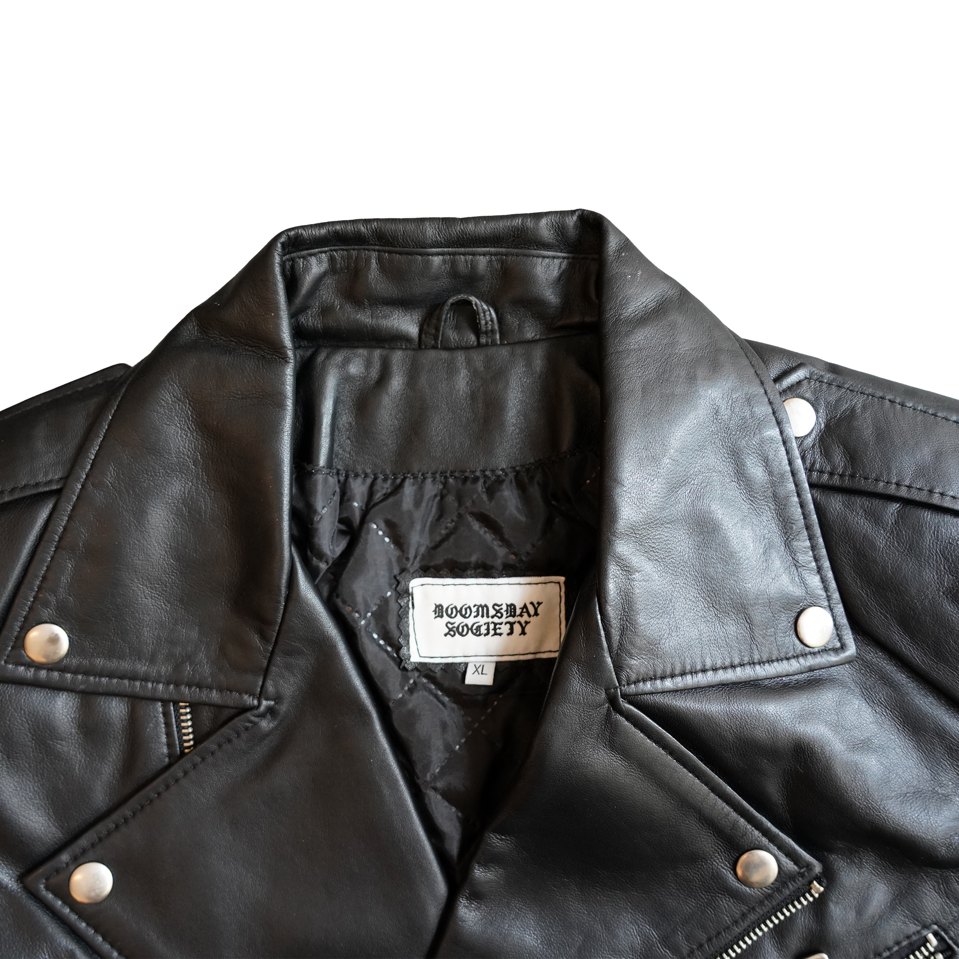 LEATHER BIKER JACKET BLACK