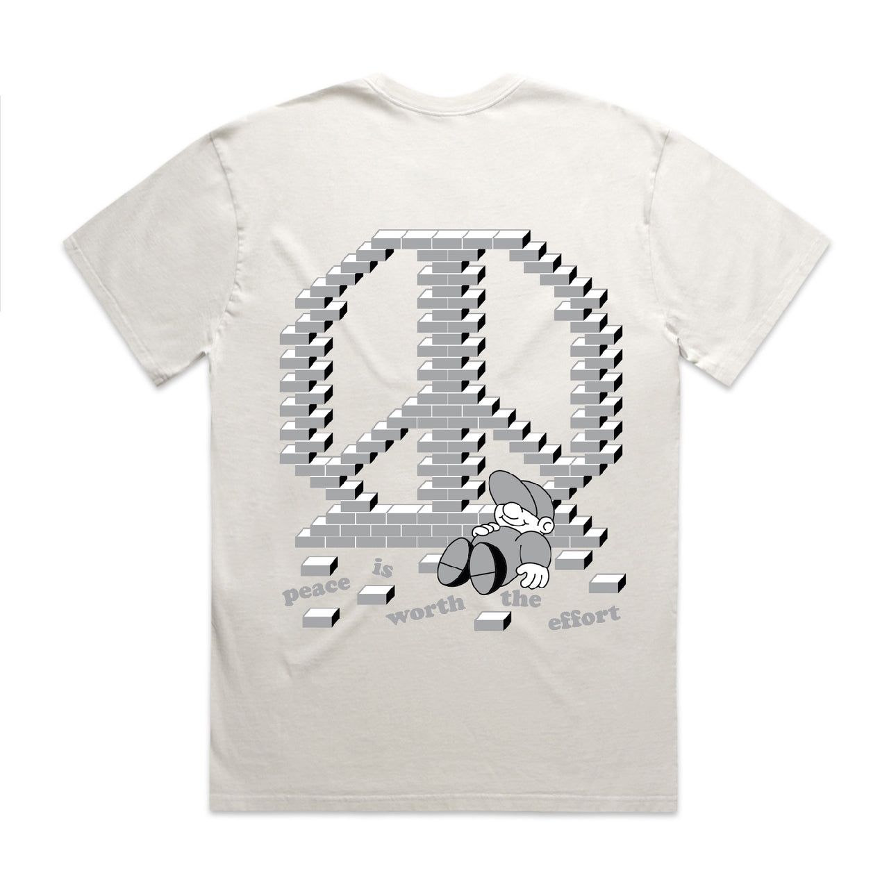 EFFORT T SHIRT HEAVY FADED BONE