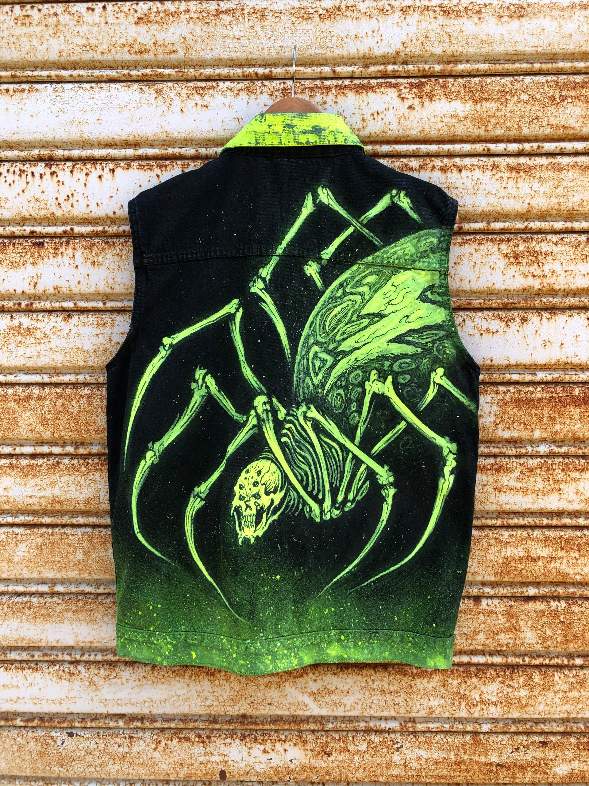 ONE PEACE "SPIDER FLUO" LIMITED EDITION DENIM VEST