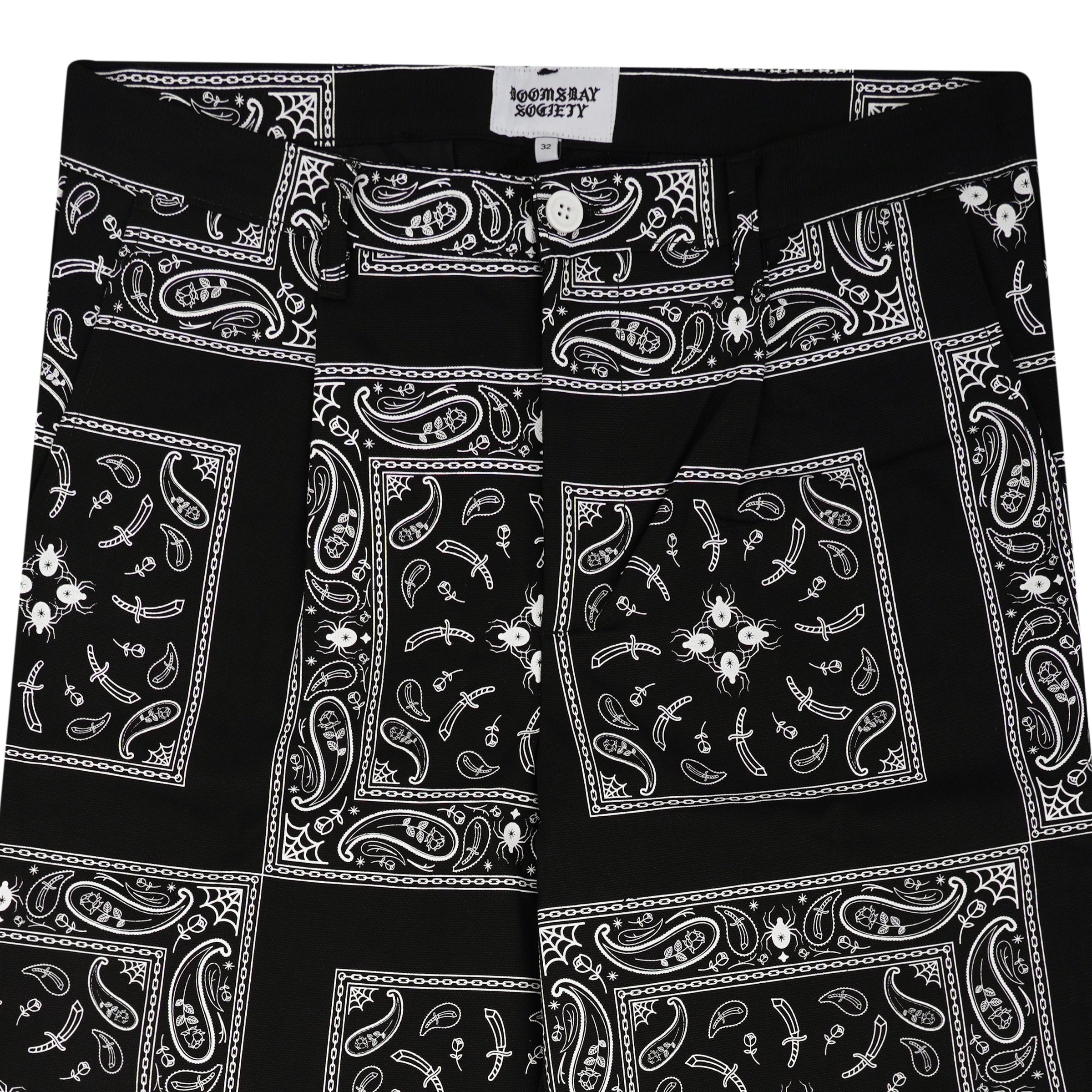 AMIRI Black Paisley Bandana print canvas trousers | TheDoubleF